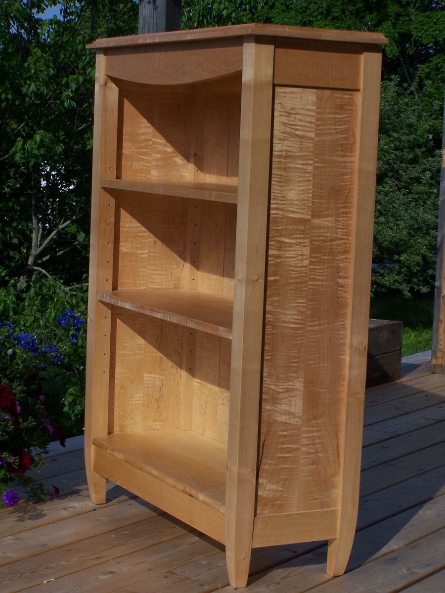 Custom Made Tiger Maple Bookcase by Blue Hill & Woodwork