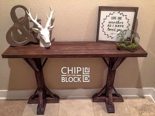 Custom Made Custom Cypress Entry Table With Rustic Finish