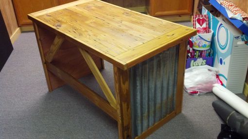 Custom Made Reclaimed Lumber & Metal Writing Desk