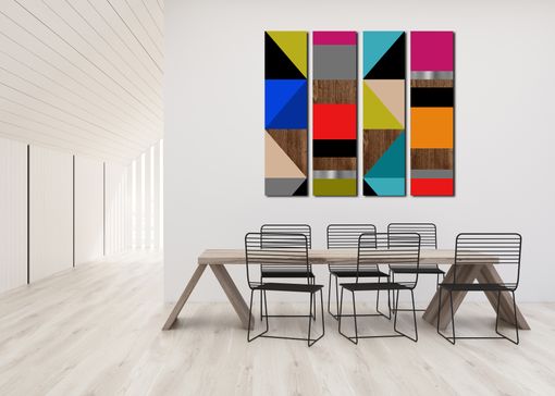 Custom Made 4-Panel Modern Art - Modern Abstract Art, Large Art, Geometric, Mid Century Modern, Painting