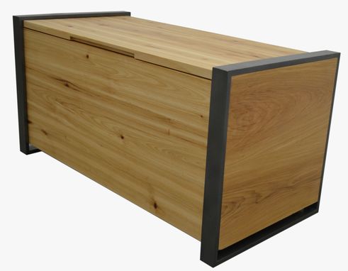 Custom Made Solid Wood And Metal Toy Box