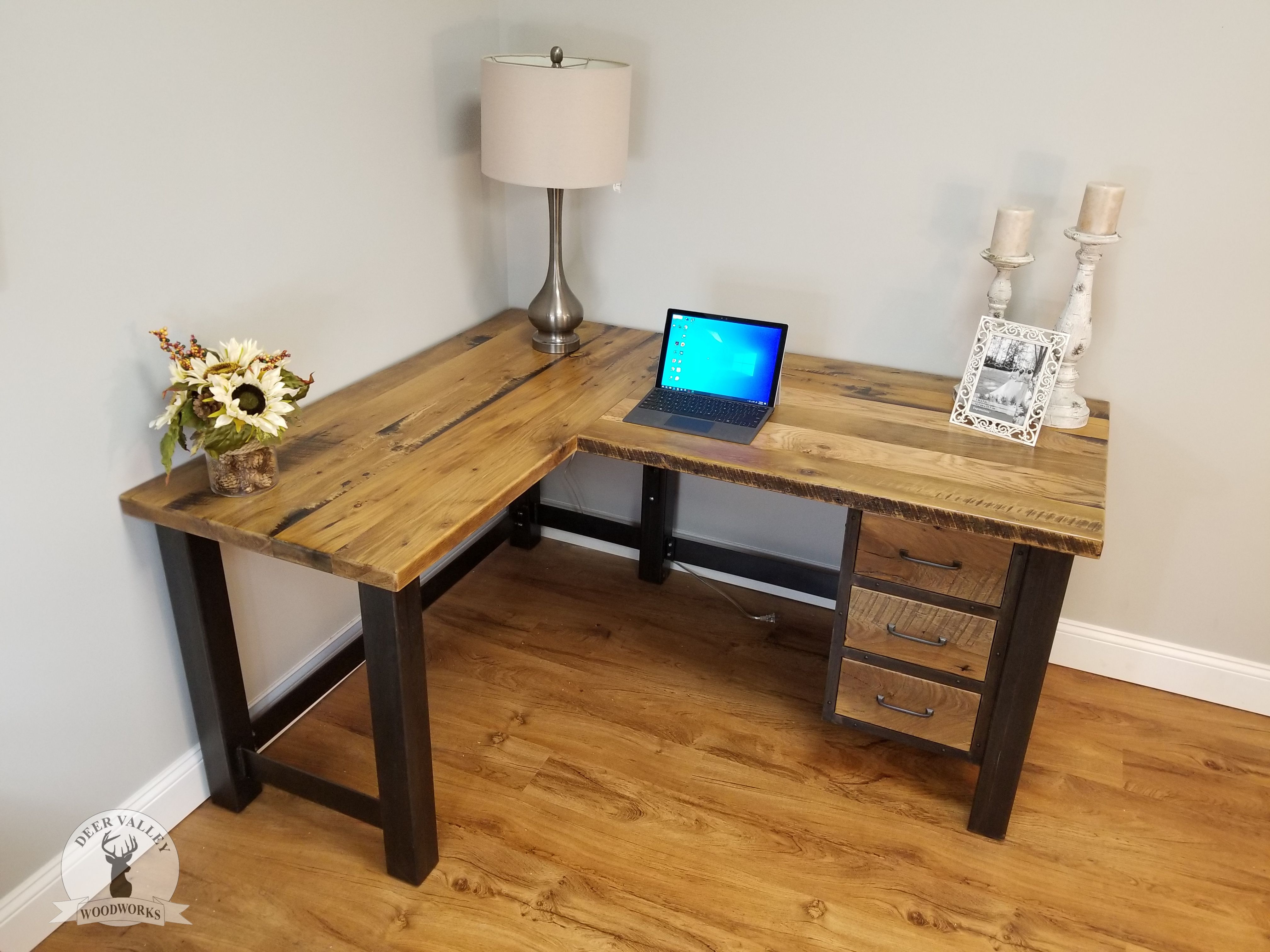 Rustic Reclaimed Wood Executive Desk