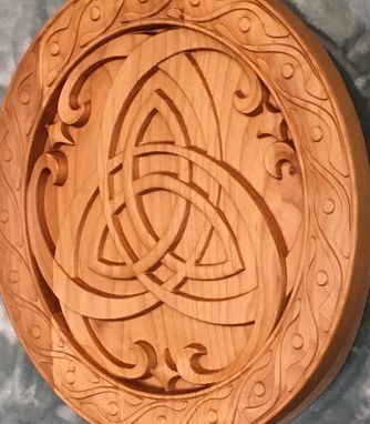 Custom Made Triquetras Wood Carved Wall Art