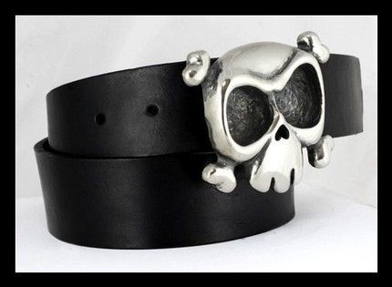 Custom Made Skull Belt Buckle In Bronze