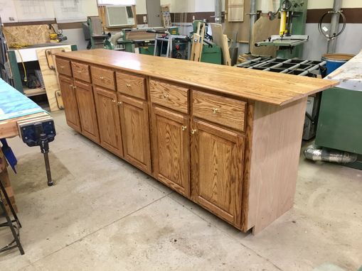 Custom Made 9'-0 Three Cabinet Oak Buffet