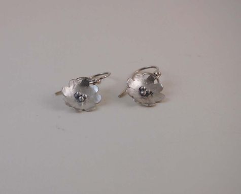Custom Made Dainty Silver Flower Earrings