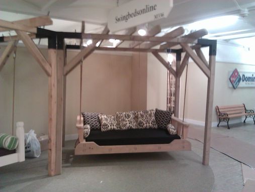 Custom Made 1800'S Swing Beds(Tm) Bed Swing Made In Kiln Dried Cypress Wood