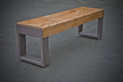 Custom Made Recycled Wood And Metal Custom Benches