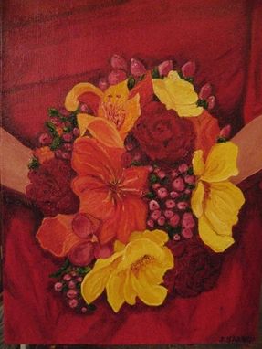 Custom Made Wedding Flower Painting -- Commission