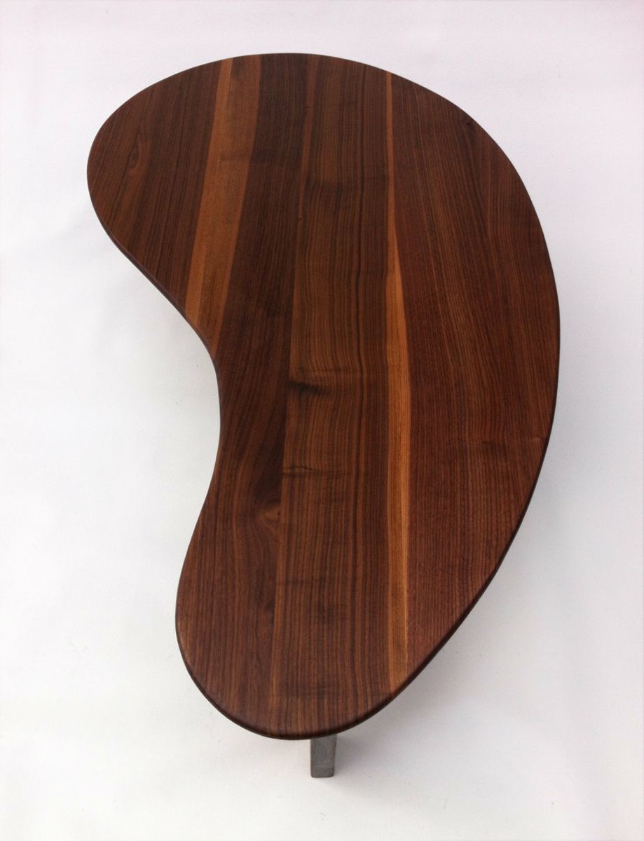 A Custom Made Coffee Tail Table With Trident Base Of A Custom Made Coffee Tail Table With Trident Base Of Solid Walnut Kidney Bean Shaped To Order From Studio1212 Custommade