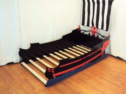 Hand Made Pirate Ship Twin Kids Bed, Pirate Twin Bed