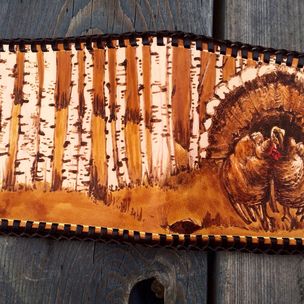 Buy Custom Howling Wolf Wallet Night Scene, made to order from Saxon  Leather art