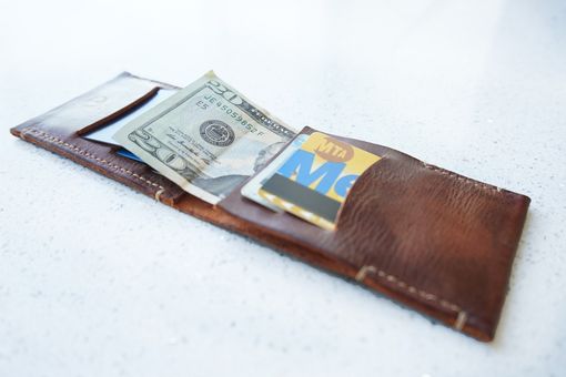 Custom Made Bi-Fold Vintage Men's Leather Wallet Card Holder