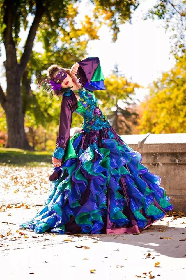 Hand Made Mardi Gras Masquerade Dress By Parasite Eve Designs 7955