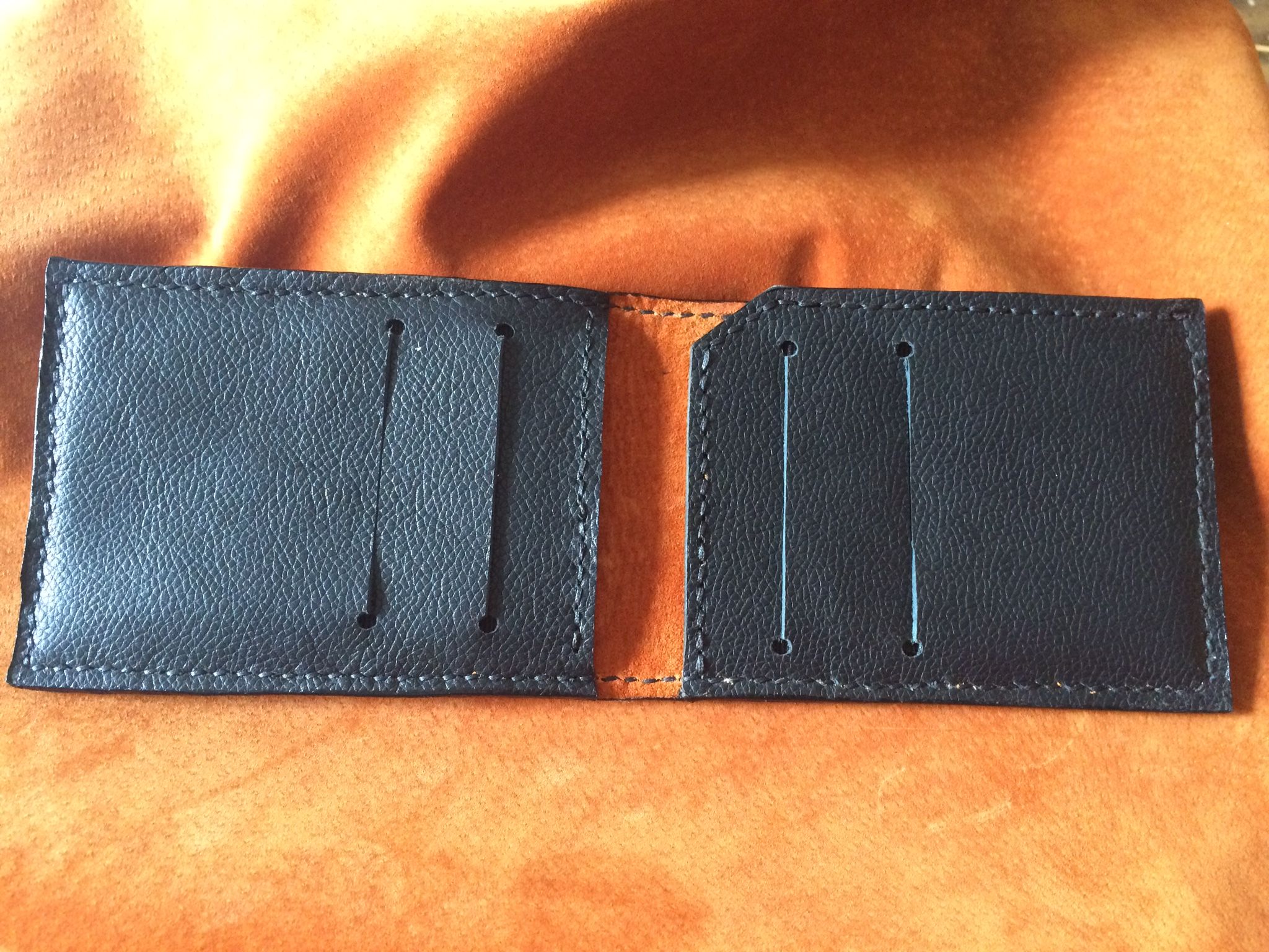 Buy Custom Wood Grain Leather Men's Bifold Wallet With Vertical Pockets Front Pocket Style, made