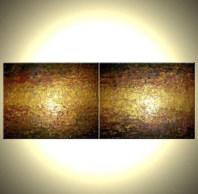 Custom Made Abstract Gold Painting, Palette Knife Art, Original Bronze Metallic, Textured Gold Bronze Art 72x24