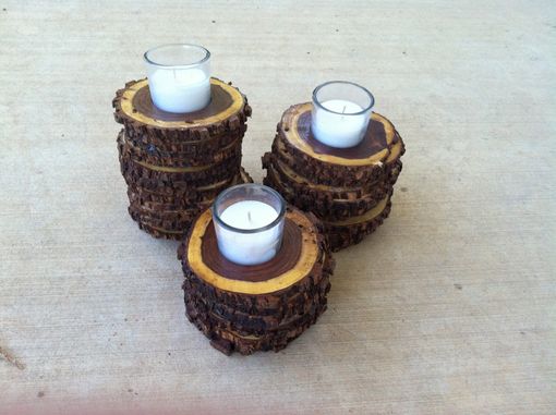 Custom Made Mesquite Wood Candle Holders - Set Of 3