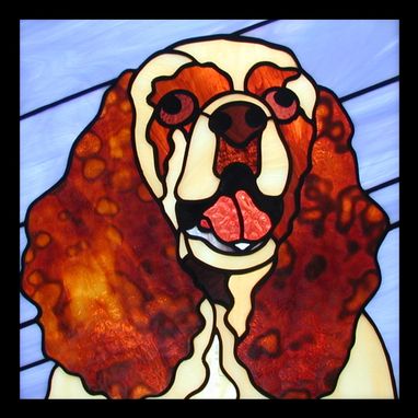 Custom Made Dog Portrait In Stained Glass