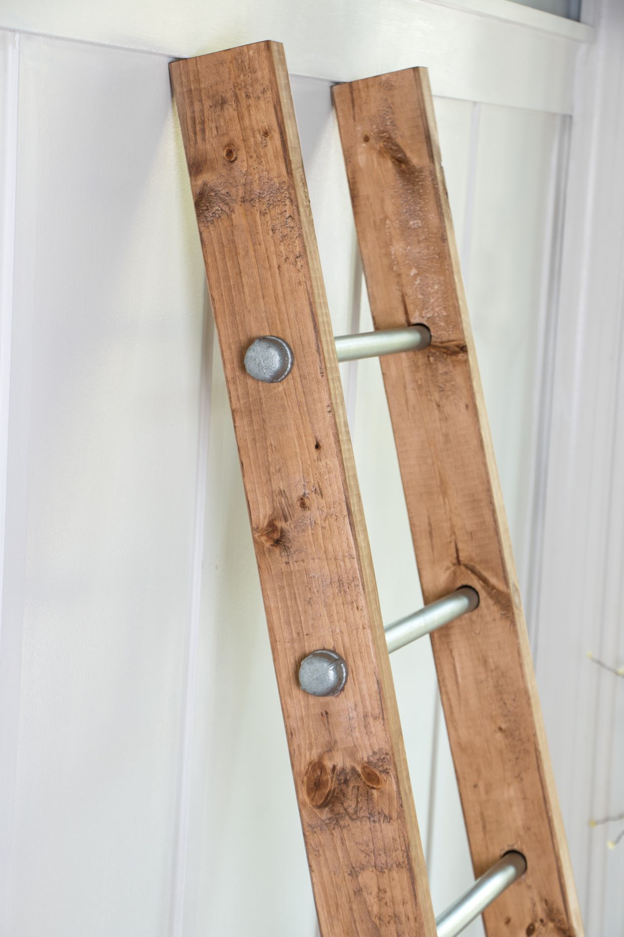 Buy Handmade Wooden Ladder W/ Industrial Pipe Blanket Ladder Quilt