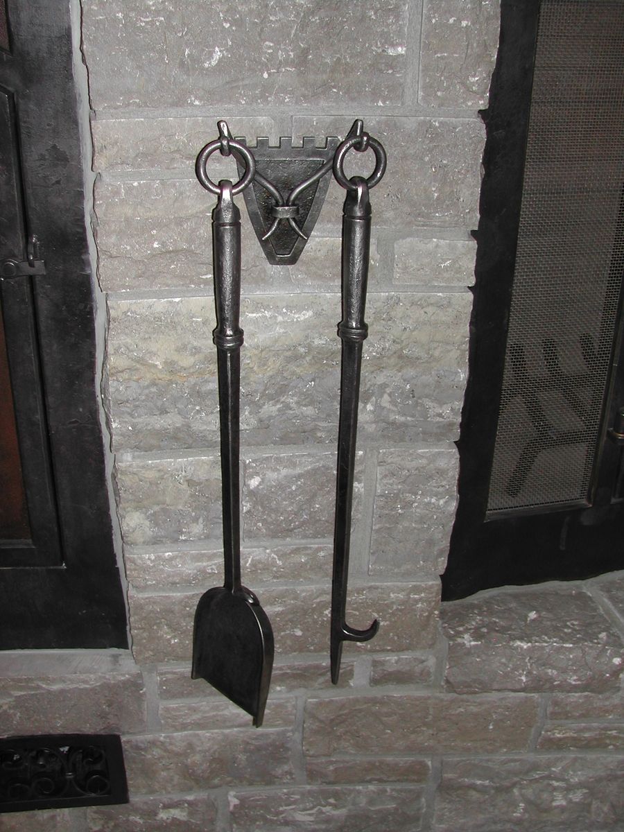 fireplace tools made with poker and shovel only