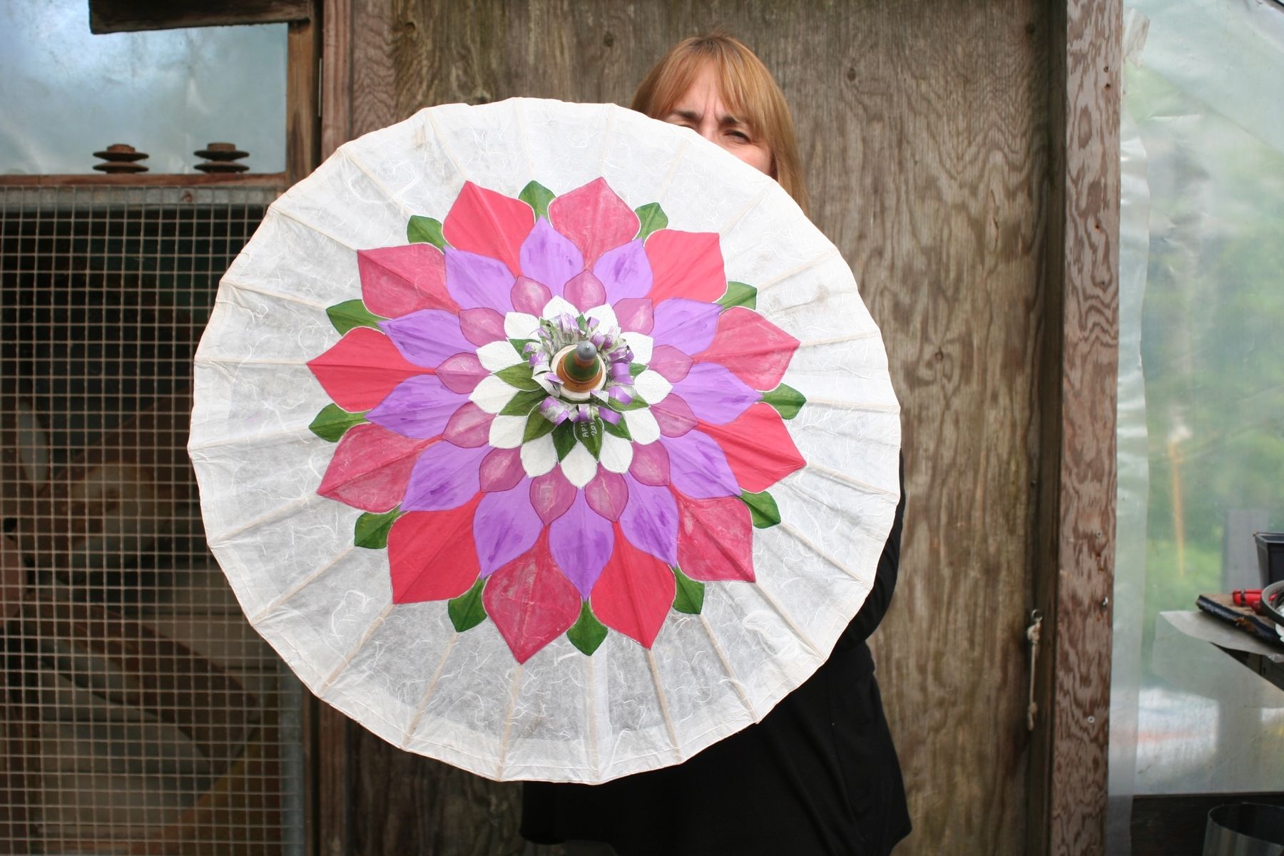 Handmade Custom Lotus Flower Parasol by designAnn