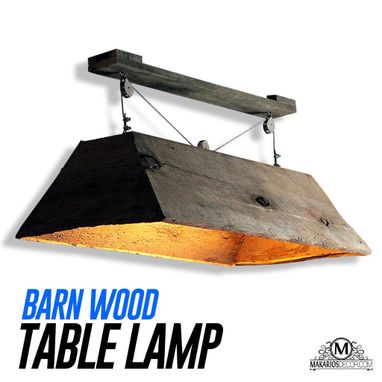 Custom Made Rustic Barn Wood Pool Table Light