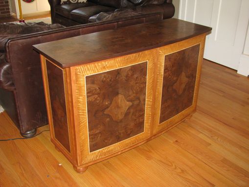 Custom Made Walnut Veneered Sofa Table