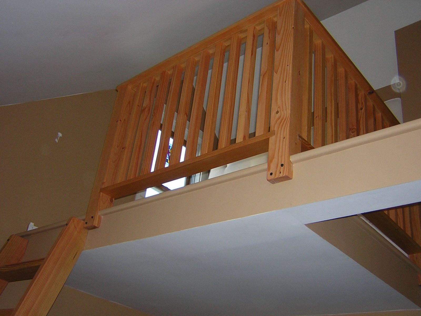 Custom Made Loft Ladder And Railing by Wooden Hammer Llc‎