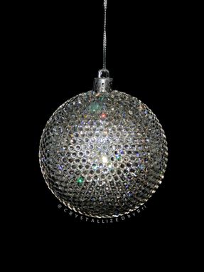 Custom Made Fully Crystallized Genuine European Crystal Christmas Ball Ornament Bling Tree Decor Bedazzled