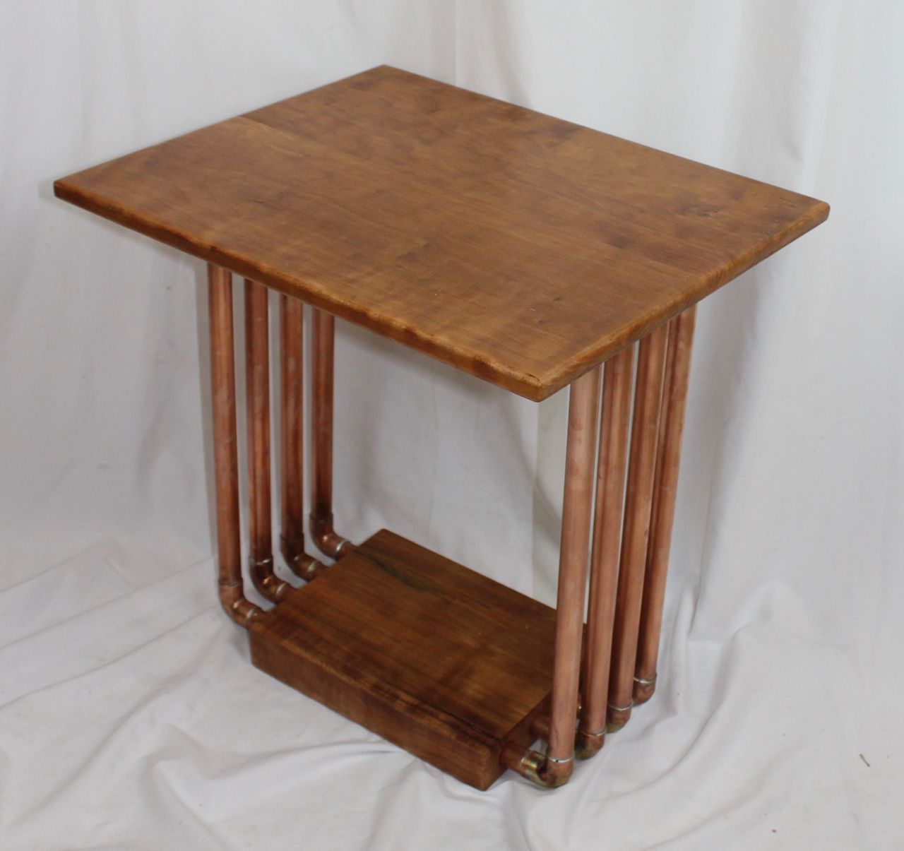 Buy A Custom Made 8 Pipe Cherry Copper Pipe End Table Made To