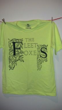 Custom Made Sale The Fleet Foxes Original Screen Printed Teen's Xl (Adult Small) Neon Yellow Shirt