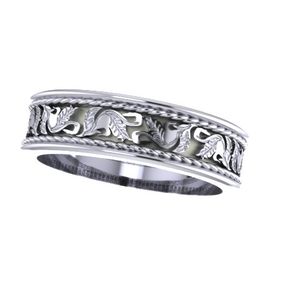 Engraved Wedding Bands Carved Rings Custommade Custom Vintage Style Engraved Leaf Pattern Wedding Bands By Mary G Nolan