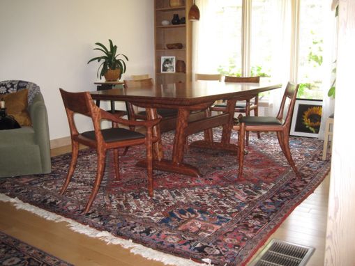 Custom Made Bubinga Dining Table And Chairs.