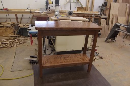 Custom Made Small Rectangular Oak End Table