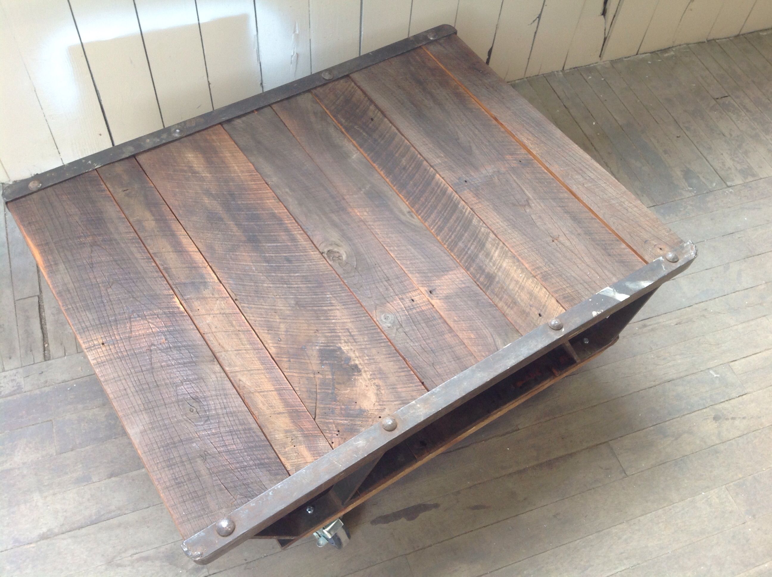 Buy Hand Made Reclaimed Wood Coffee Table On Casters, made to order