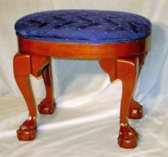 Custom Made Mahogany Chippendale Ottoman