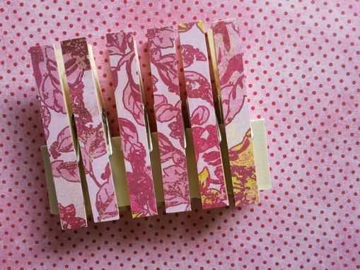 Custom Made Pink Floral Decorated Clips