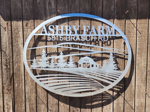 Custom Made You Design. Personalized Steel Round Ranch Signs. Custom Home Signs.