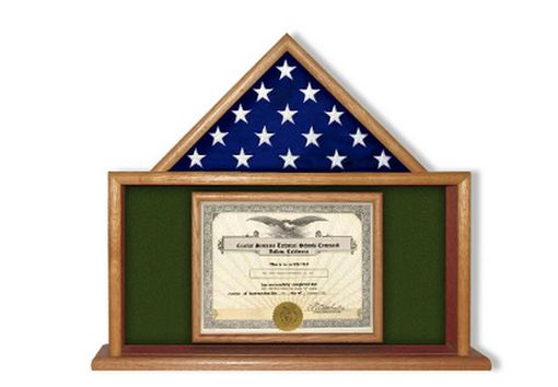 Custom Made Army Flag And Certificate Display Case