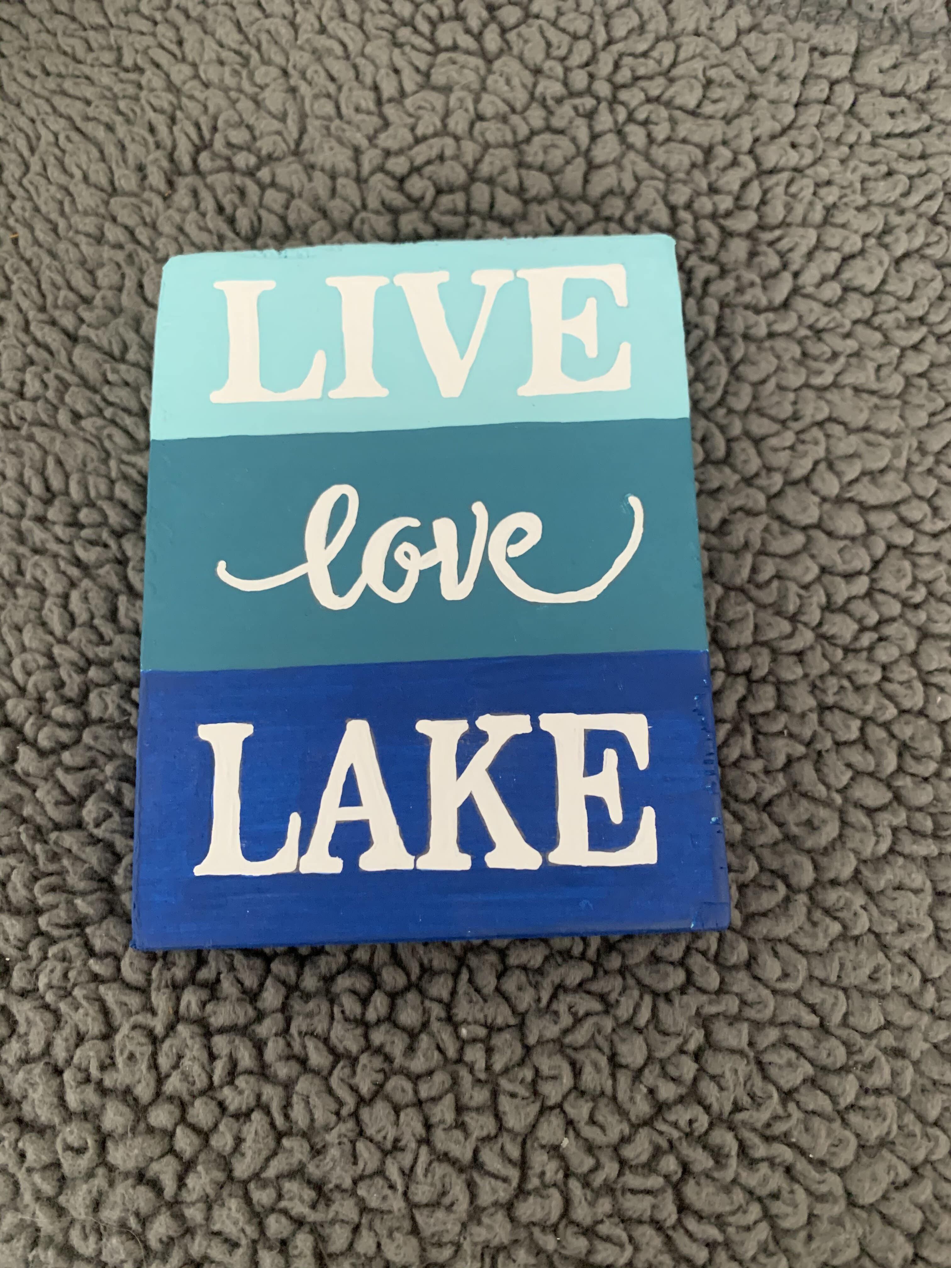 Buy Custom Made Live Love Lake Wood Sign, made to order from adtandco