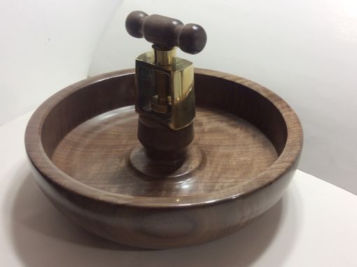 Custom Made Handmade Turned Black Walnut Nutcracker Bowl