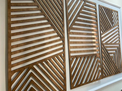 Custom Made Modern Wood Wall Art Set, Geometric Wood Panel, Geometric Wood Wall Decor