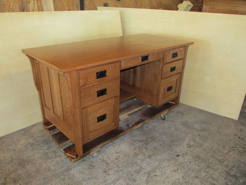 Custom Made Mission Style Office Desk, Quarter Sawed Whito Oak, Walnut, Cherry