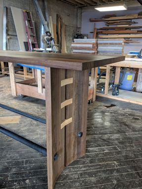 Custom Made Fumed Eucalyptus Bar Height Table