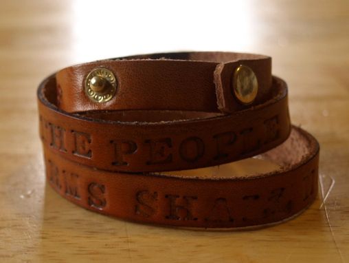 Custom Made 2nd Amendment Leather Wrap Bracelet
