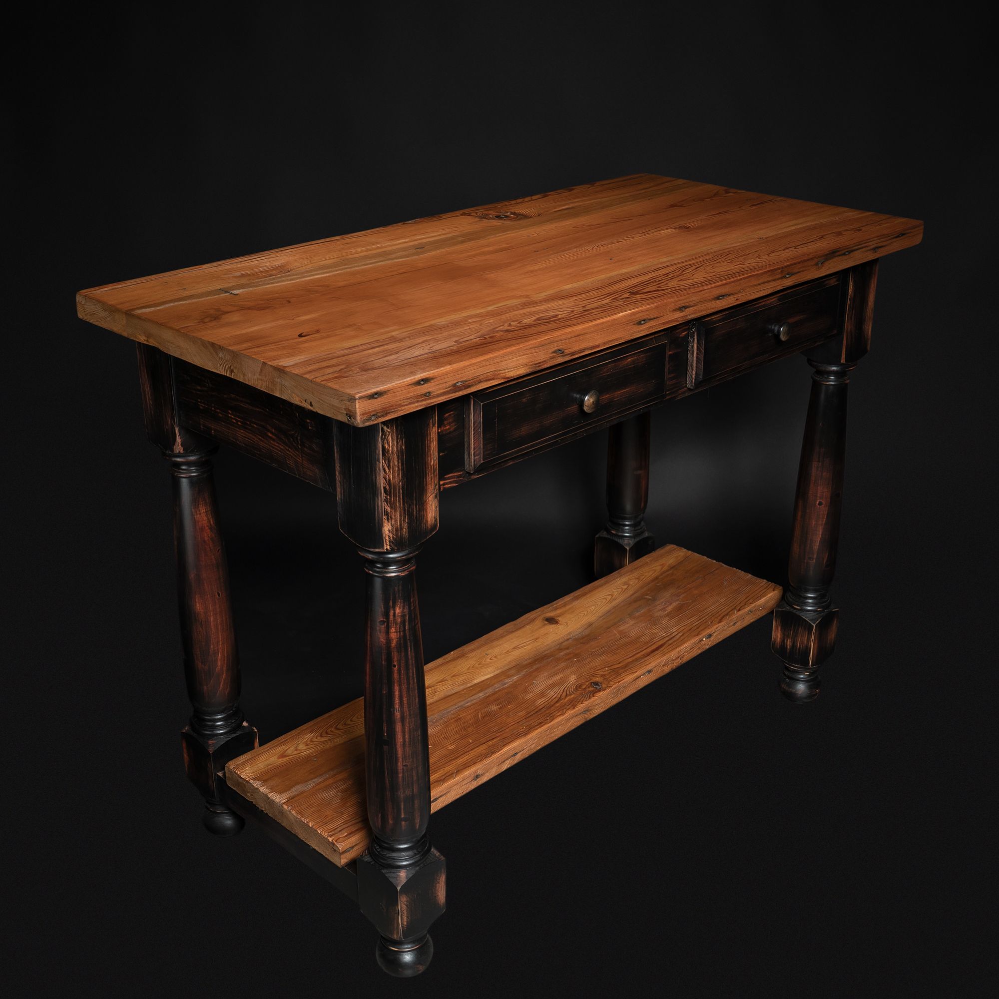 Hand Crafted Reclaimed Wood Kitchen Island by Dovetails and Stitches