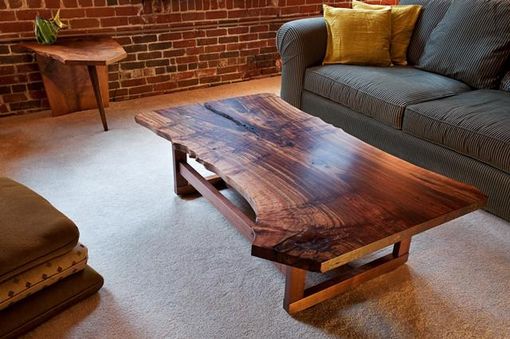 Custom Made Live Edge Walnut Slab Coffee Table