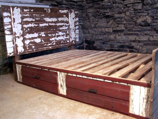 Custom Made Shabby Chic Barn Door Bed