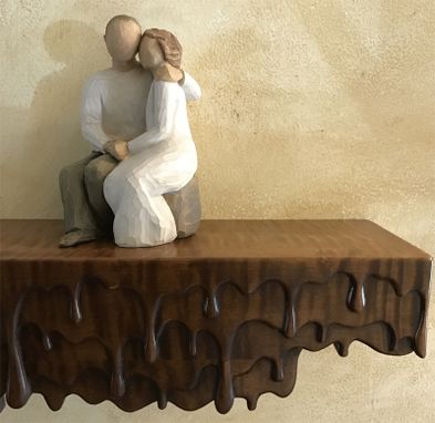 Custom Made Melting Wood Shelf
