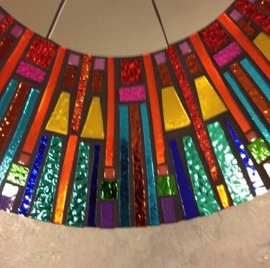 Custom Made Mosaic Mirror Clearance Fiesta Stained Glass Round